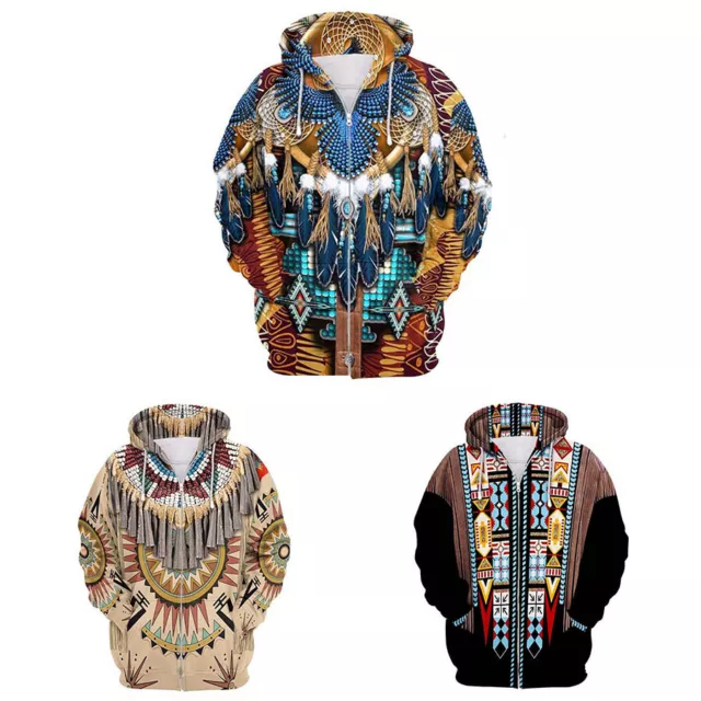 New Wolf Pack Biker Native American Indian Animal Zip Zipped Hoodie Hoody Jacket