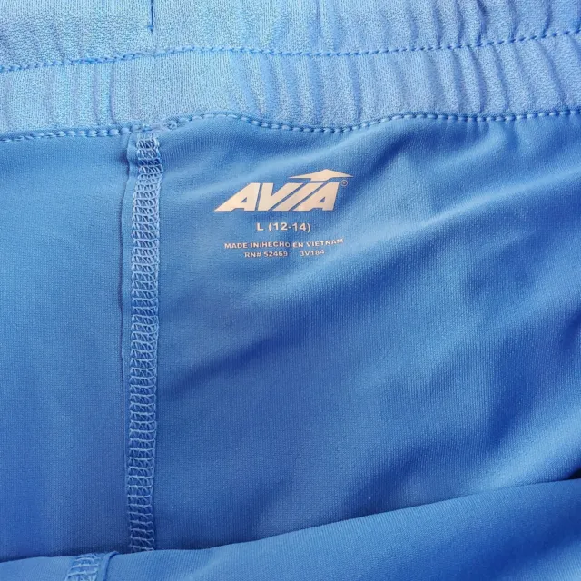 AVIA WOMENS SHORTS Size Large Blue Athletic Running Gym Lined Shorts $9 ...