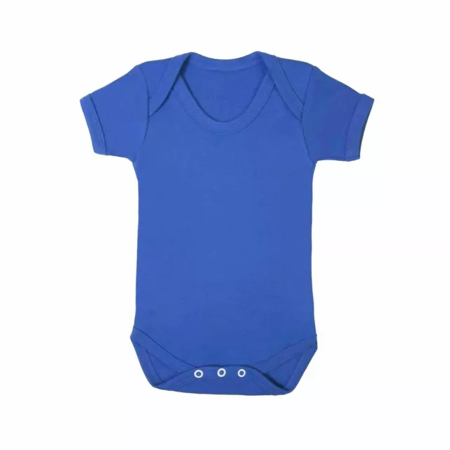 Baby Boys Bodysuit NEWBORN Royal Blue Babygrow Vest Short Sleeve UK Shower Gift