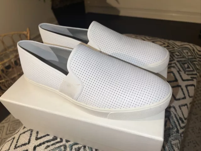 Vince Blair 5 Slip On Comfort Sneaker, Women's Size 10M, White Leather MSRP $200