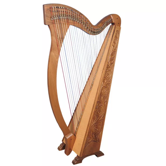 Muzikkon 36 cuerdas arpa trinty nogal, arpa de palanca celta irlandesa grande