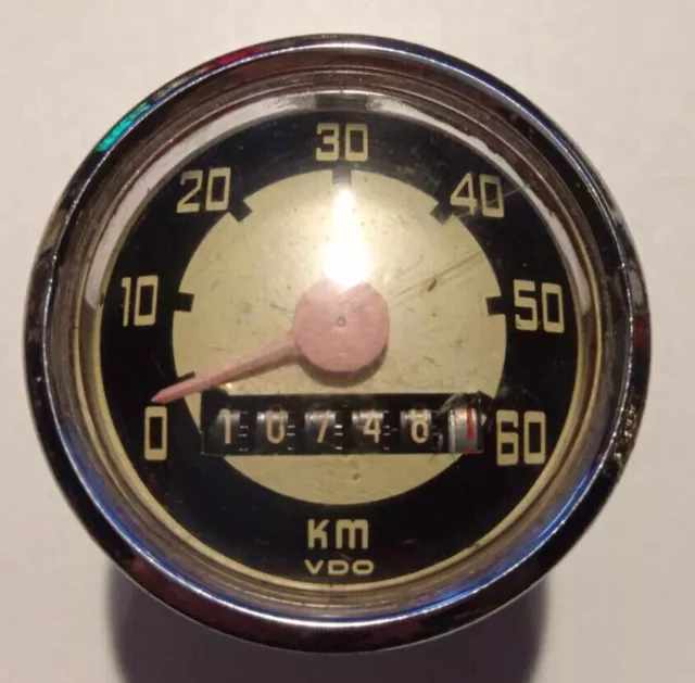 Original VDO Tacho 60 km/h 48mm Kreidler Zündapp Puch Hercules Prima Flory Maxi