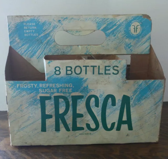 Vtg Fresca 8 Pack Returnable Cardboard Holder 10 Ounce Oz Coca Cola Coke Product