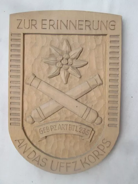 Bundeswehr - Holz Relief - Uffz Korps Geb.-Pz.- Art.- Btl. 235 - Bad Reichenhall