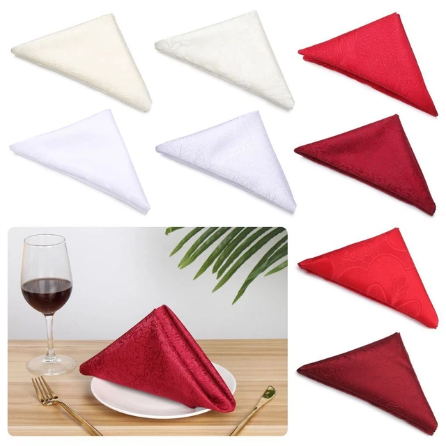 Lino de mesa mesa mesa de boda tela servilletas rojo liso servilletas para cena
