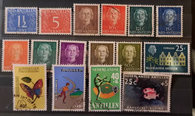 Briefmarken, Niederländische Antillen, Schönes Lot, Steckkarte Gestempelt