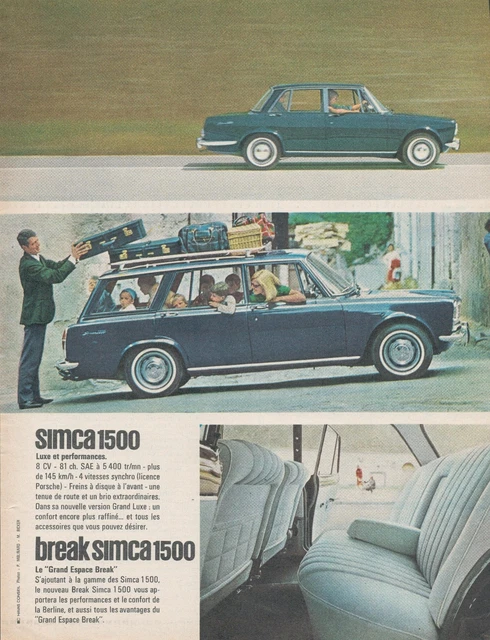 ▬► Publicité French Print advertising  - Voiture car - 1500 - SIMCA 1964