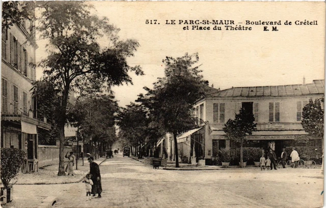 CPA AK Le Parc-St-MAUR - Boulevard de CRÉTEIL et Place du Theatre (390347)