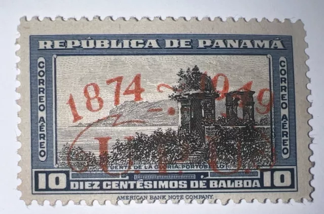 Travelstamps: Panama Air Mail OP Stamp Scott #C117 - UPU Overprint Mognh