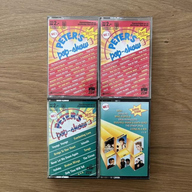 4x MC Musikkassette Peter's Pop Show Hit Sampler 1986/87 Ariola Cassette Tape