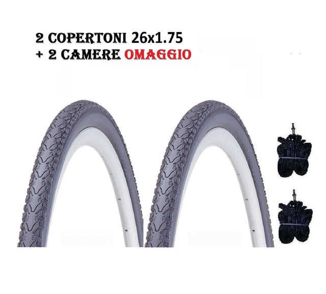 2 Copertoni + 2 Camere D'Aria Per MTB 26 X 1.95 - Mountain Bike Neri - Foto 11