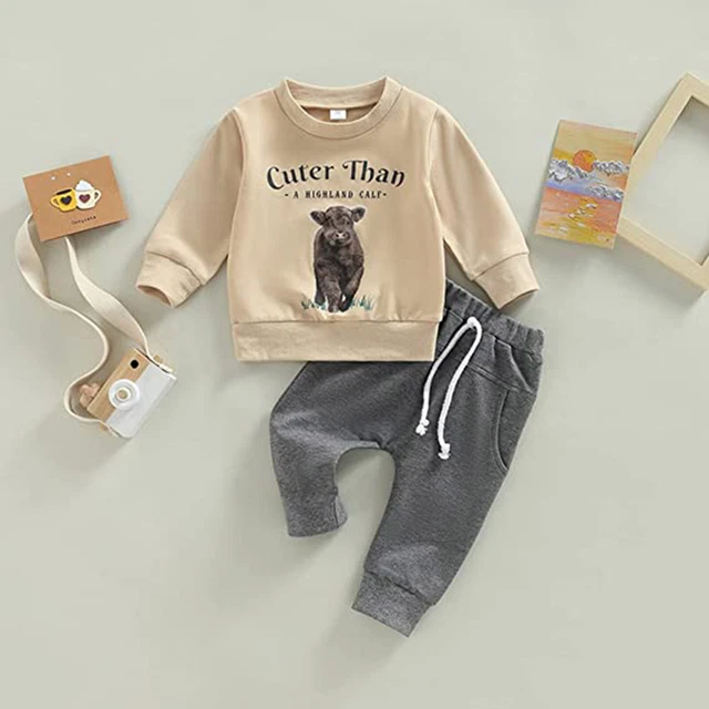 Neonato bambino vestiti dolci mucca maniche lunghe felpa top cavo