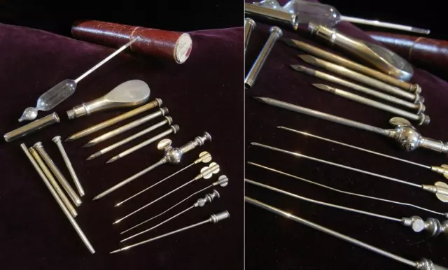 Lot Anciens Instruments De Chirurgie Et Medical