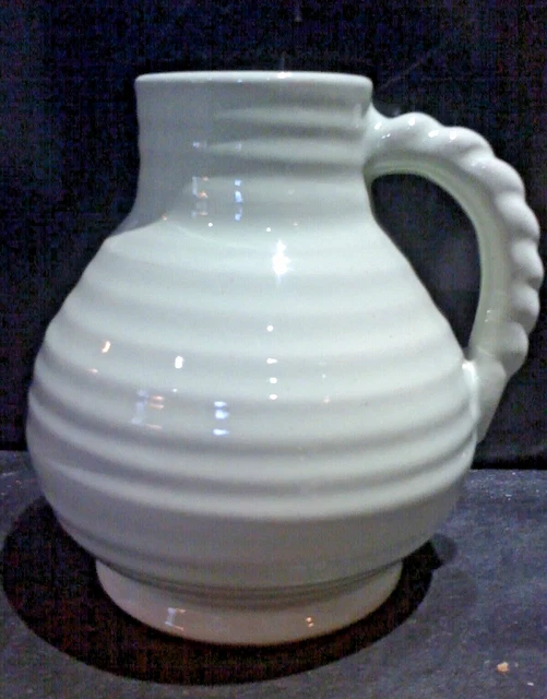 VINTAGE BOURNE DENBY GROSSE GRÜNE GERIPPTE VASE/KRUG/KRUG neuwertig/ausgezeichnet