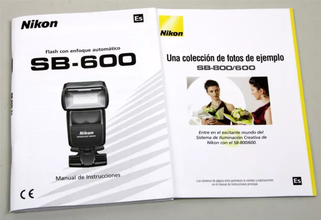 Genuine NIKON Speedlight SB-600 Flash Owner's Manual Instruction Book SPANISH