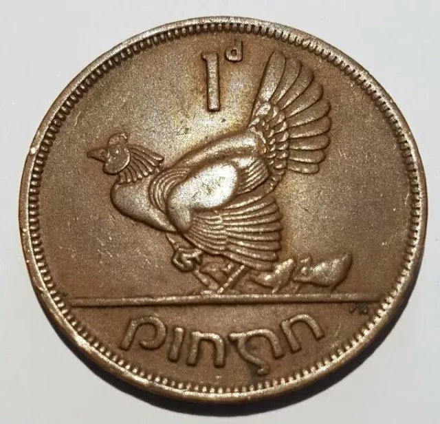 1942 Ireland One 1 Penny Coin Pingin Irish Eire 1d Coin