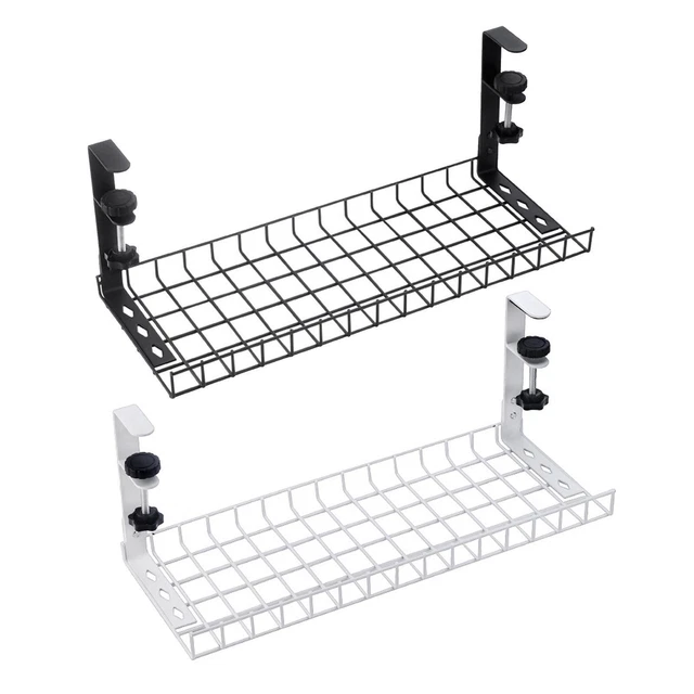 UNDER DESK CABLE Management No Drill under Desk Cable Organizer Metal