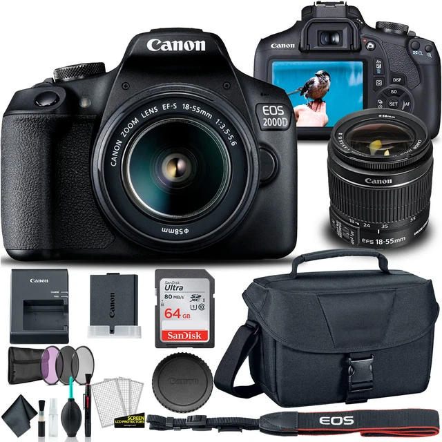 Canon EOS 2000D / Rebel T7 DSLR Camera with 18-55mm Lens  + Creative Kit