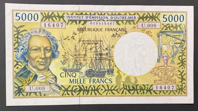 *Stunning* 5000 Francs "French Pacific Territories" P-3F Choice Uncirculated