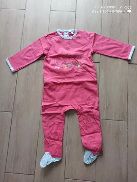 Joli pyjama fille en jersey rose, Kiabi Kitchoun, taille 24 mois, bon état