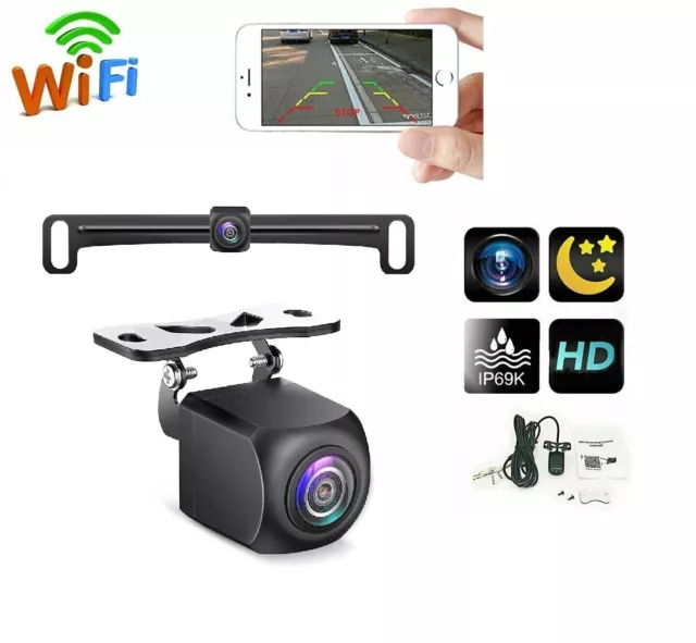 WiFi HD Wireless Phone Car Rear View Cam Backup Reverse Camera For Android & IOS