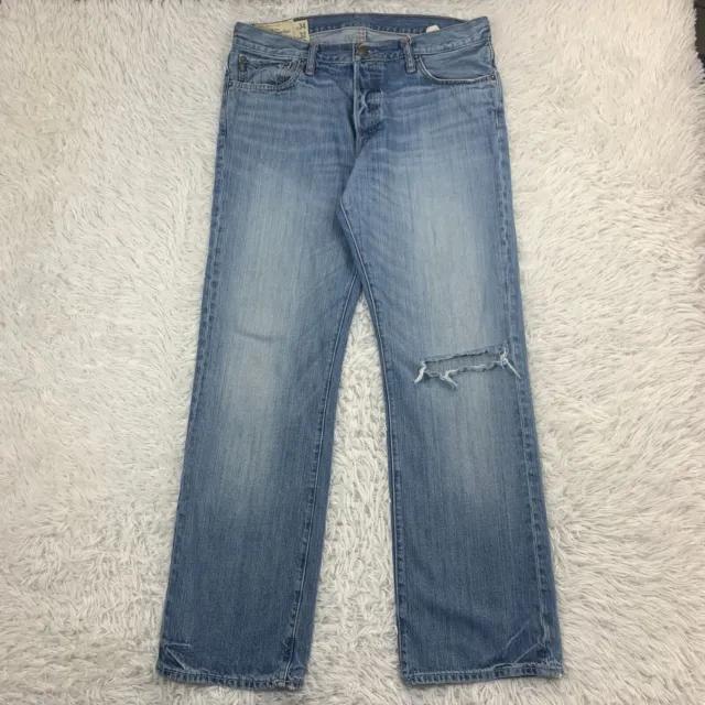 Abercrombie & Fitch Jeans Mens 36x32 Blue Pants Kilburn Low Rise Boot Tag 34x32