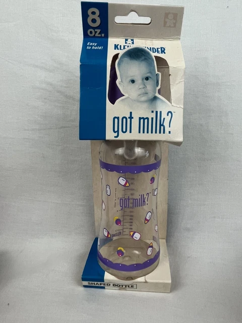 Got Milk VTG 1996 Baby Bottle 8oz Kleine Kinder Purple Easy Hold