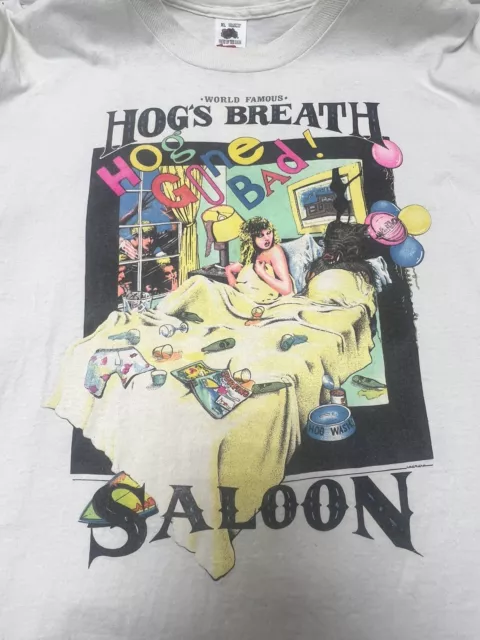 Vintage Hogs Breath Saloon “hogs Gone Bad” T-Shirt 90s Grunge, Keywest,Rare XL