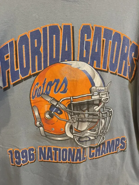 VTG Florida Gators Men's L 1996 National Champs NCAA Football Blue S/S T-Shirt