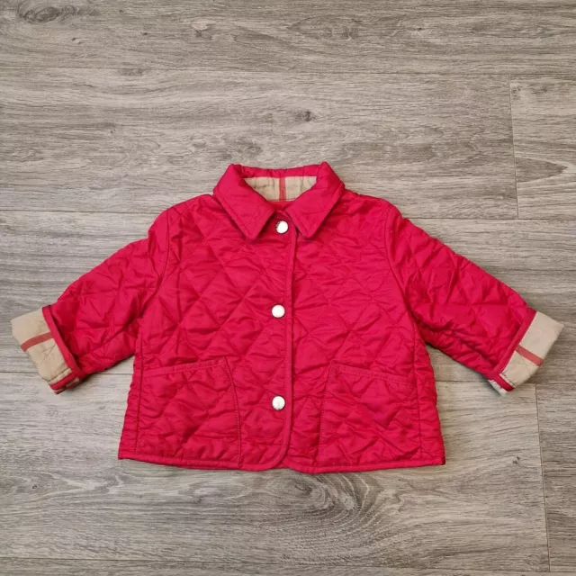 Burberry Baby 12 Months Girls Quilted Coat Nova Check