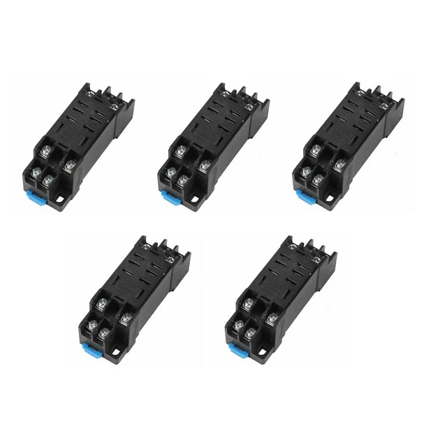 5 Pièce 35mm DTF08A 8 Broche din Rail Support Relais Douille Base for LY2N-J