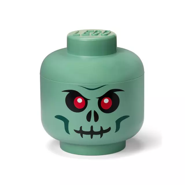 Lego Boite Rangement Tête Zombie Squelette Sable Vert - Grand