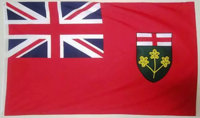 Ontario Provincial Banner/Flag 100% Polyester Premium With Metal Grommets