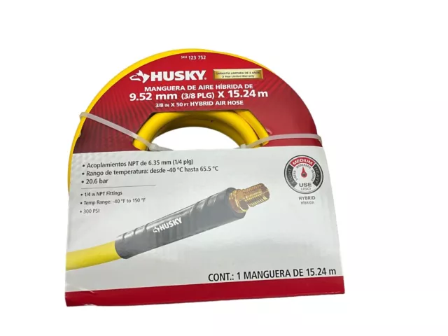 HUSKY 3/8 IN X 50 ft Yellow Hybrid Air Hose Model 1003 182 030 $32.99 -  PicClick
