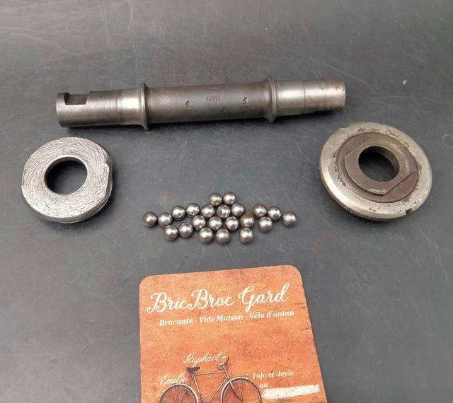 VÈLO ANCIEN AXE de pedalier clavettes ACIER NICKEL bottom bracket old bike EUR 19,00 - FR