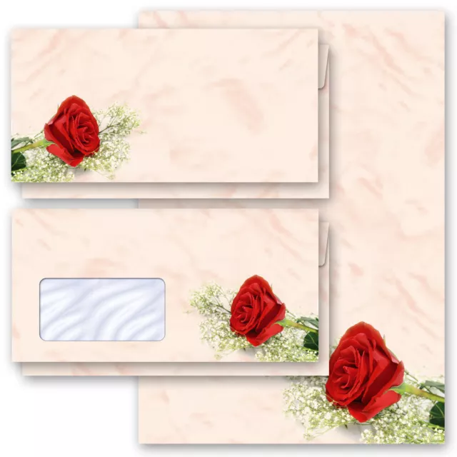 Briefpapier-Sets ROTE ROSE