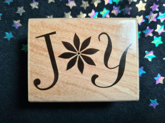 Handwerk Stempelblock Blume Freude Gefühl Phrase Wort Nachricht 5,2 x 4 cm Kartenherstellung