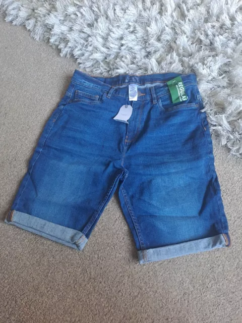 Boys BNWT Very Trendy Next Blue Stonewash Denim Shorts Aged 15  Adjustable Waist