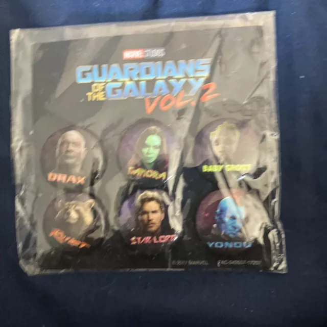Guardians of the Galaxy Vol. 2 Pin Button Set of 6 Characters, Marvel Studios