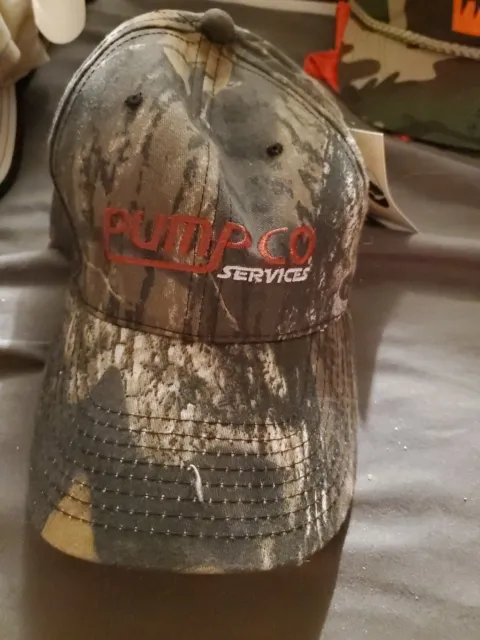 Mossy Oak Camouflage Camo Hat Pump Co Service Oilfield Montana Trucker Cap
