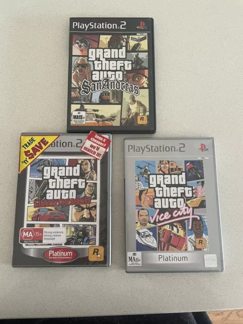 GTA Grand Theft Auto 3 III Vice City San Andreas PS2 Games LOT