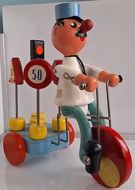 Jouet en bois " VILAC - le poseur de panneaux " des années 1970 -