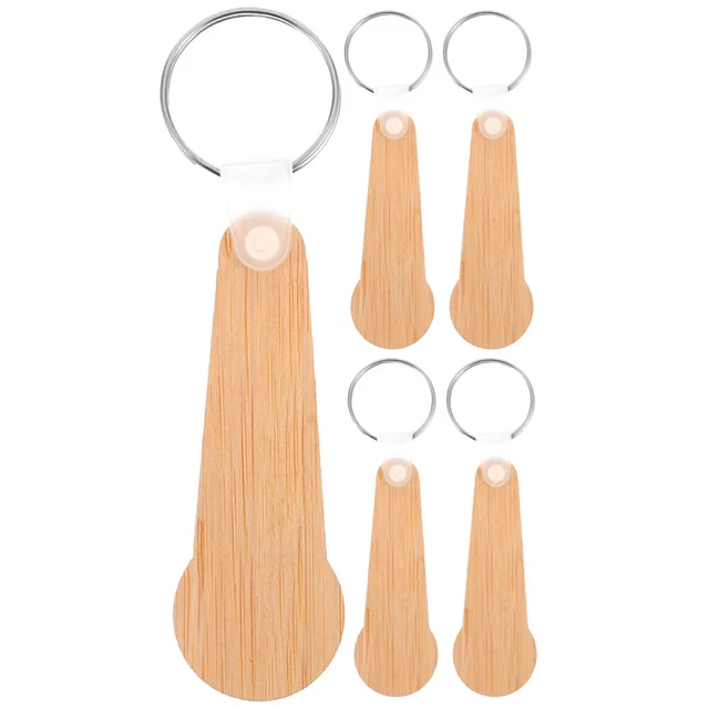 5 Pcs Pendentif Porte-clés Porte-clés Pour Pièces De Voiture Bambou