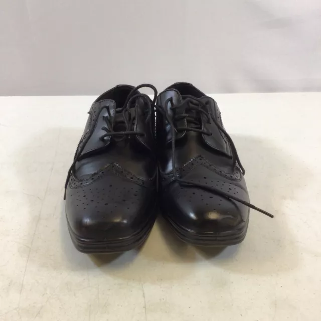 Deer Stags Mens Black Low Top Lace Up Wing Tip Brogue Dress Shoes Size 6.5 M