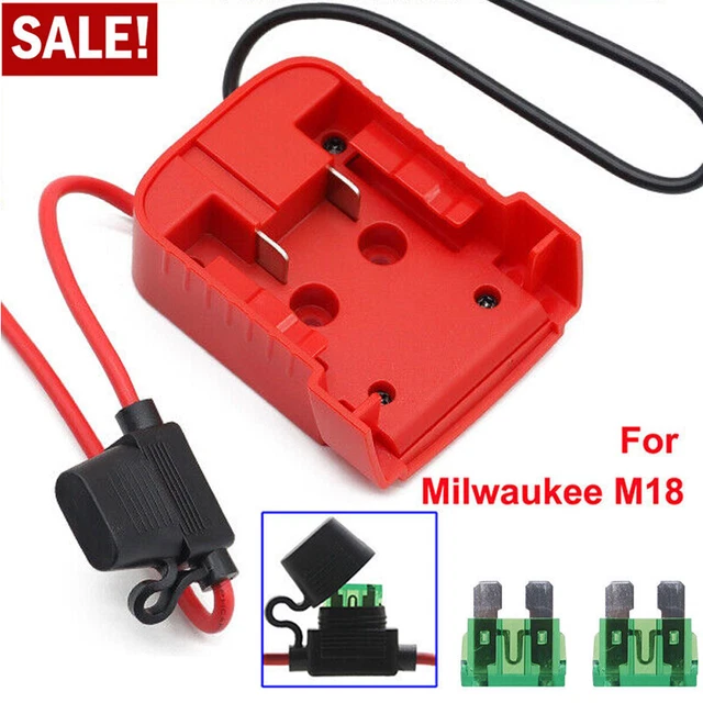 Power Wheels Adapter w/ Switch+Fuse For Milwaukee M18 18V Battery Dock Robotics