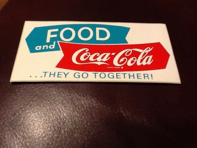 Coca-Cola Decal 1950's.  OLD LOGO Arrows with Fishtails. Rare and in mint shape.