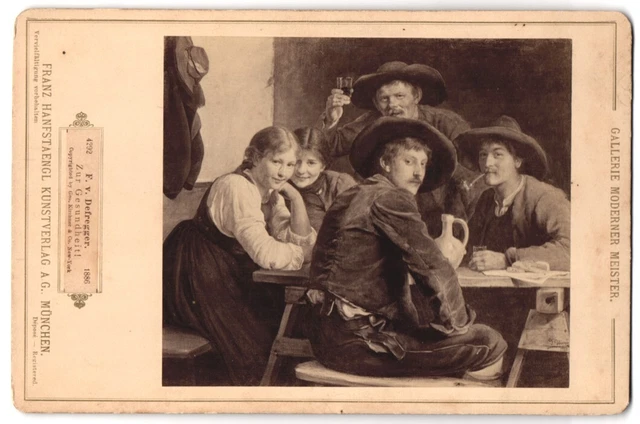 Fotografie Franz Hanfstaengl, München, Gemälde: Zur Gesundheit, nach F. v. Defr
