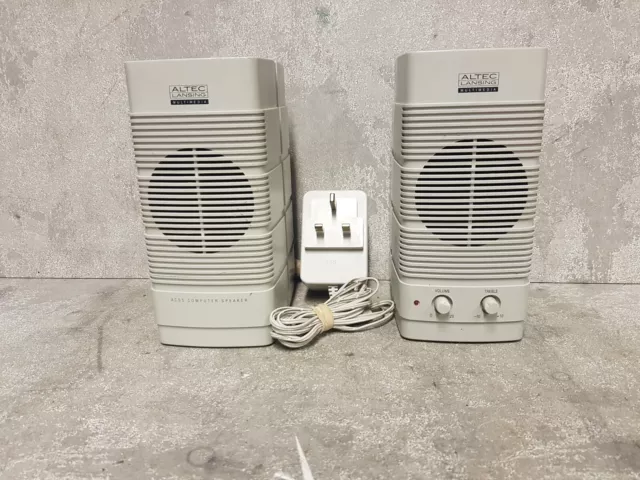 Altec Lansing Multimedia Computer Speaker System - White (ACS5) & AC/DC Adaptor