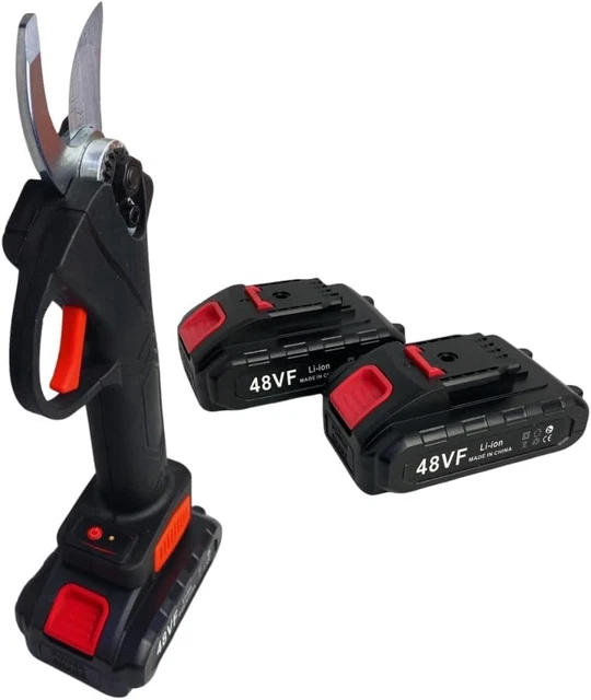 Forbice Da Potatura A Batteria 48V – Cesoie Elettriche Con 2 Batterie, Taglio 30mm - 3