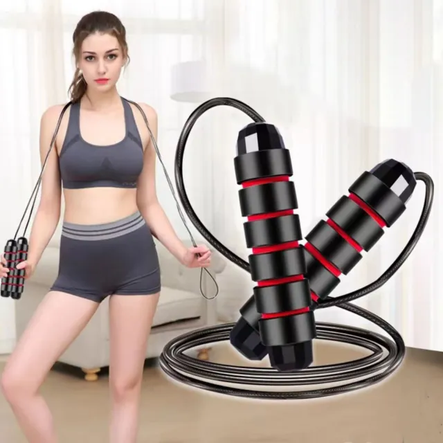 Exercise Tangle-Free with Ball EVA Non-slip Foam Handle Skipping Rope Jump Rope
